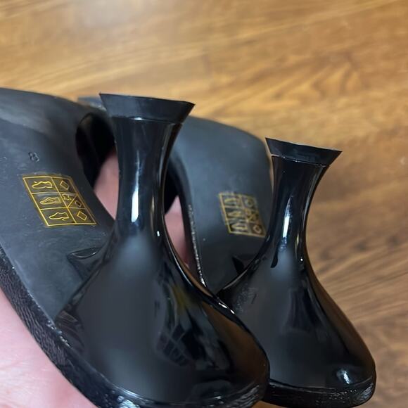 Jeffrey Campbell Averie Mule Sandal In Black Crinkle Patent Size 8 - Picture 7 of 7